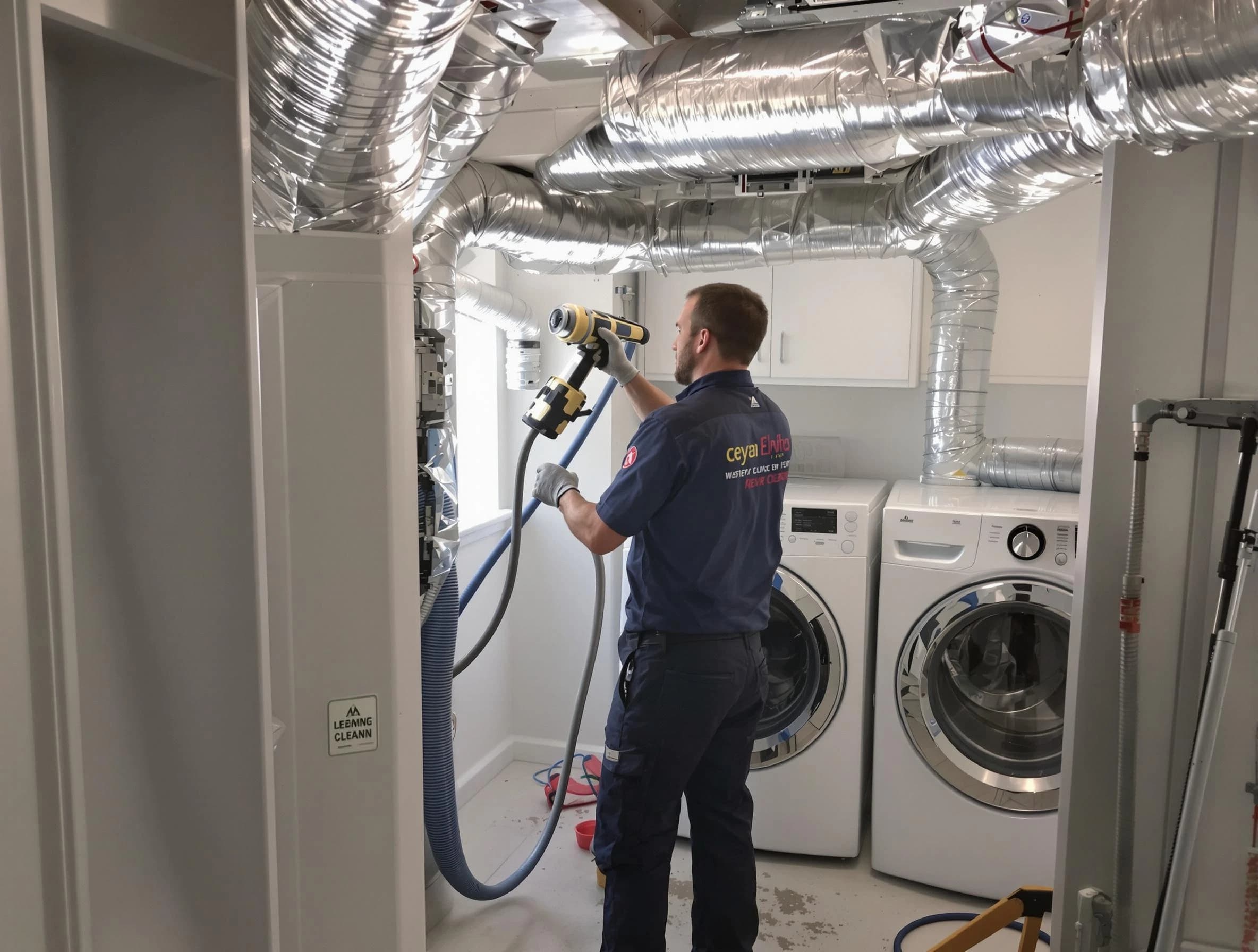 Monroeville Dryer Vent Cleaning specialist using advanced equipment for thorough duct cleaning in Monroeville