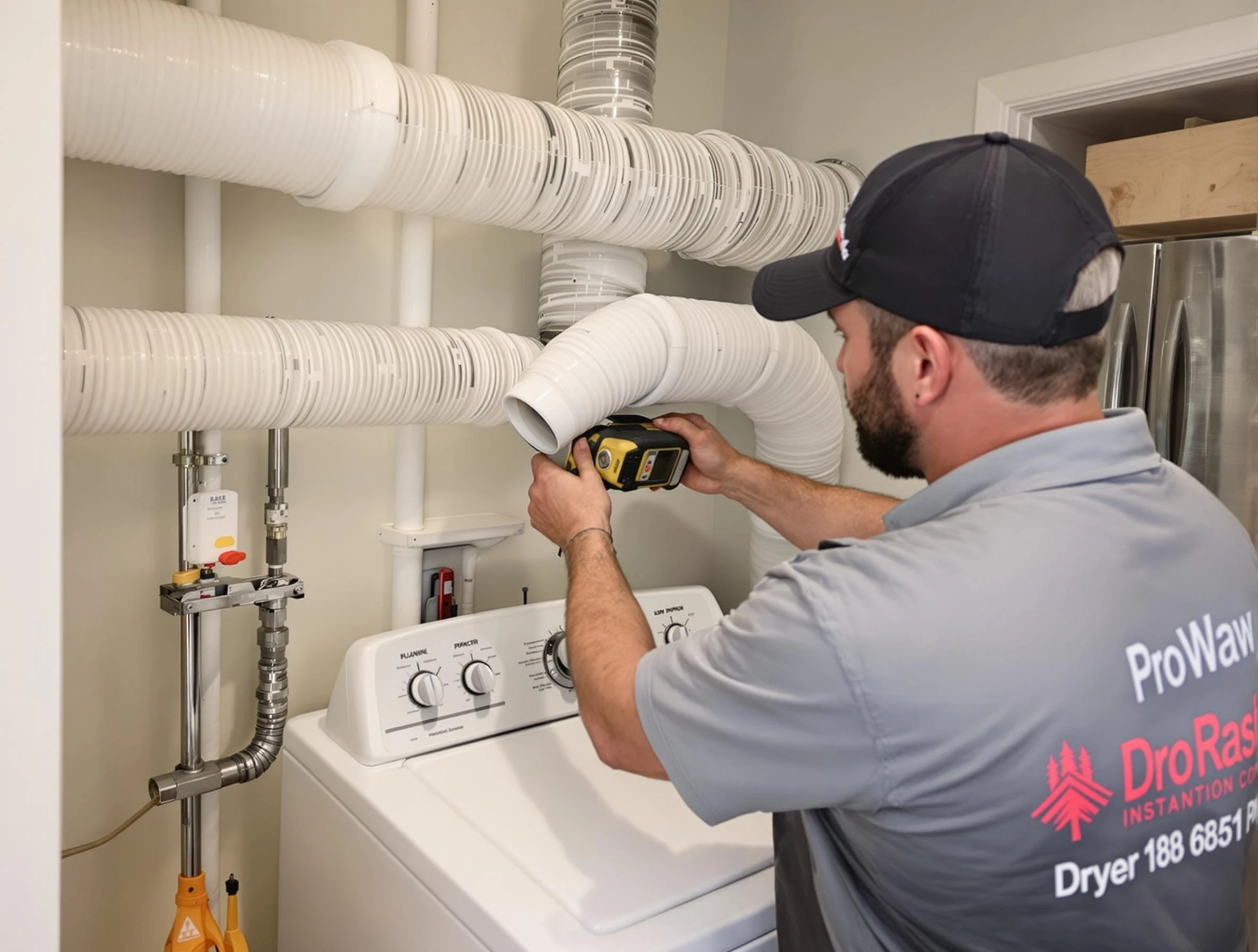 Professional dryer vent hose installation by Monroeville Dryer Vent Cleaning in Monroeville
